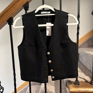 Abercrombie & Fitch Charcoal Tweed Vest